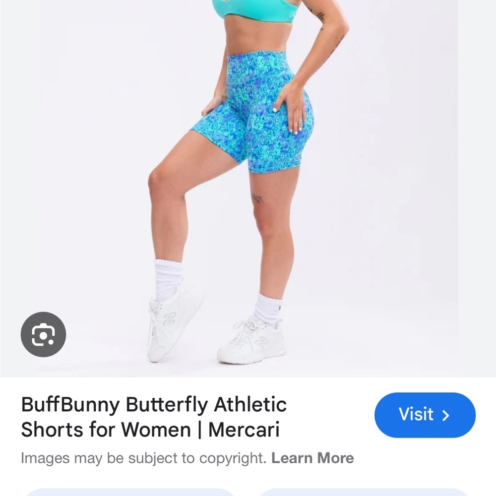 Buffbunny Blue Fashion Print Shorts Size L 6in Biker Shorts